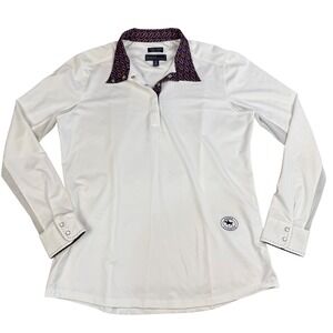 Essex Classics Show Shirt Women XL Equestrian White Talent Yarn Purple Bit